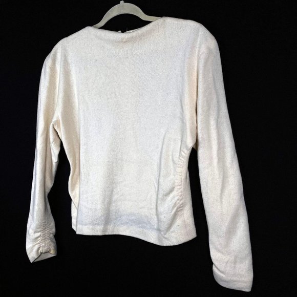 Vintage Norma Walters Ivory Cashmere Sweater 12 - Picture 3 of 10